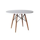 Ver imagem 2 de Mesa Redonda de Jantar Eames Eiffel 90cm Branca Base Madeira Maciça