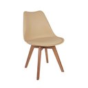 Ver imagem 2 de Conjunto Mesa de Jantar Juliette Preta 80cm com 4 Cadeiras Leda - Nude