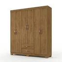 Ver imagem 2 de Guarda-Roupa Casal 6 Portas, 2 Gavetas e Pés Light Plus Marrom/Cinamomo