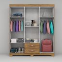 Ver imagem 5 de Guarda-Roupa Casal 6 Portas, 2 Gavetas e Pés Light Plus Marrom/Cinamomo