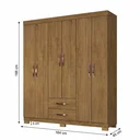 Ver imagem 3 de Guarda-Roupa Casal 6 Portas, 2 Gavetas e Pés Light Plus Marrom/Cinamomo