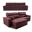 Ver imagem 7 de Sofá Retrátil e Reclinável 2,92m Luxos Cama Inbox Velusoft Vinho