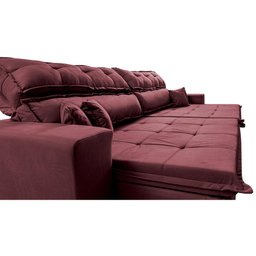 Sofá Retrátil e Reclinável 2,92m Luxos Cama Inbox Velusoft Vinho - 5