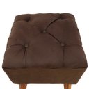 Ver imagem 3 de Puff Carré Poptem Quadrado Capitonê marrom banqueta madeira quadrado decorativo