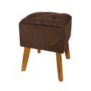 Ver imagem 2 de Puff Carré Poptem Quadrado Capitonê marrom banqueta madeira quadrado decorativo
