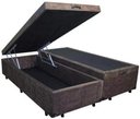 Ver imagem 2 de Cama Box Baú Casal Bipartido Suede Marrom com Pistões a Gás