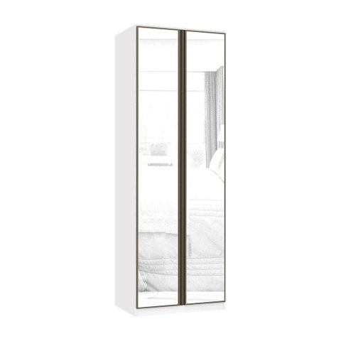 Guarda Roupa Modulado 2 Portas 3 Gavetas 80cm com Espelho Prime Luciane Móveis