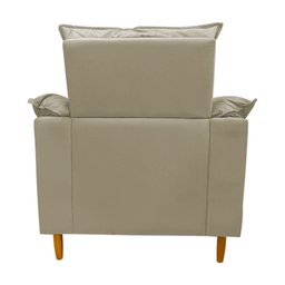 Poltrona Amamentação + Puff Luana Pés Madeira Suede:bege - 5