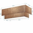 Ver imagem 2 de Plafon Duplo Retangular Vivare Md-3072 Cúpula em Tecido 99x40cm X 80x30cm - Bivolt Palha 127/220v