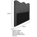 Ver imagem 5 de Cabeceira King Bari P02 195 cm Para Cama Box Cinza Escuro