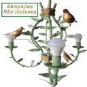 Ver mais imagens de Lustre Decorativo de Teto com Pássaros Porcelana Artesanal