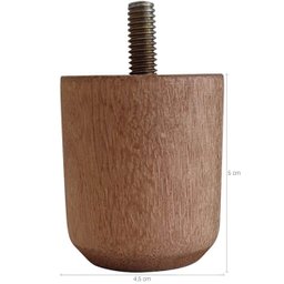 Kit 6 Pés para Cama de Madeira Baixo 5cm Cor Mel para Box Solteiro Casal Queen King - 3