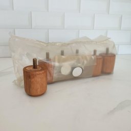 Kit 6 Pés para Cama de Madeira Baixo 5cm Cor Mel para Box Solteiro Casal Queen King - 4