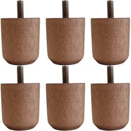 Kit 6 Pés para Cama de Madeira Baixo 5cm Cor Mel para Box Solteiro Casal Queen King - 1