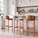 Ver mais imagens de Kit 3 Banquinho Cozinha Sala Jantar Banqueta Ilha Balcão Barzinho Area Gourmet Decoração Luxo Retro