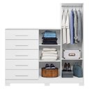 Ver imagem 6 de Guarda Roupa Cômoda com Espelho 158cm Suiça A02 Branco - Mpozenato