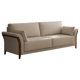 Sofá 3 Lugares 222cm Perry Linho Bege - Sallar Home - 1