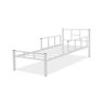 Cama de Ferro Tubular Solteiro em Aço com Grade - Branco - 2