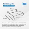 Barra de Apoio Articulada Dupla Medida 70cm em Aço Inox - 2