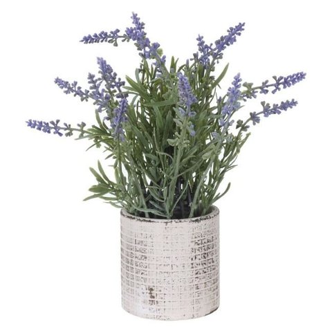 Buque Lavanda com Vaso 27cm Lavanda Florarte Flor Arte