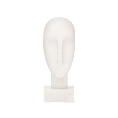 Decoração Escultura Face Abstrato Branco Mart 20126