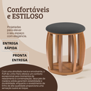 Ver imagem 5 de Banqueta Puff Decorativo Sala Pé Madeira Linho Almofada:preto