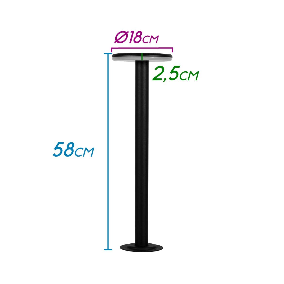 Luminária Piso Chão Poste Jardim Aura LED 10W Opus ST2505 MadeiraMadeira