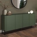 Ver imagem 1 de Balcão Buffet 180cm Porta Lisa Estrutura 100% MDF com Pés em Metal Bend Verde/Musgo/Preto