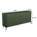 Ver imagem 3 de Balcão Buffet 180cm Porta Lisa Estrutura 100% MDF com Pés em Metal Bend Verde/Musgo/Preto