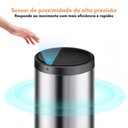Ver imagem 4 de Lixeira Automática Redonda em Aço Inox 50 Litros com Sensor