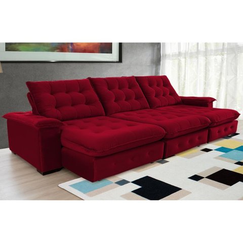 Sofá Coliseu Super Pillow 3,70m Vinho
