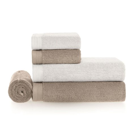 Jogo de Banho 5 Peças Karsten Imperial 100% Algodão 140x70cm Lunar e Branco