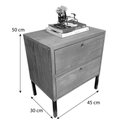 Ver imagem 4 de Mesa Lateral Gaveteiro com pé Style de Ferro e Madeira Carvalho e Preto