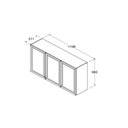 Ver imagem 6 de Armário Aéreo Berlim 119,8cm 3 Portas MDP-MDP Café e Branco Ditália Móveis
