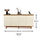 Ver imagem 3 de Aparador Buffet Flow 4 Portas Pés Madeira Maciça 163cm Ej Móveis