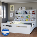 Ver imagem 3 de Cama Infantil Casal com Colchão e Organizador Multifuncional:branco
