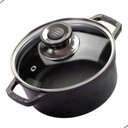 Ver imagem 2 de Kit Panelas Caçarolas de Ferro Fundido Tampa de Vidro Preto