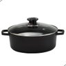 Kit Panelas Caçarolas de Ferro Fundido Tampa de Vidro Preto - 1
