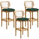 Ver imagem 1 de Kit 03 Banquetas Altas Para Cozinha Bancada Sala Tela Betta Fixa L02 Suede Verde Musgo - Lyam Lyam D