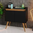 Ver imagem 1 de Aparador Buffet 2 Portas Gold Primus Preto com Mel - Rede Móveis