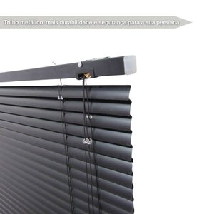 Persiana Pvc Trilho Metálico 160larg X 140alt - Preta