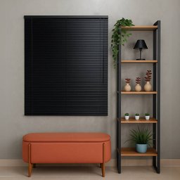 Persiana Pvc Trilho Metálico 160larg X 140alt - Preta - 6
