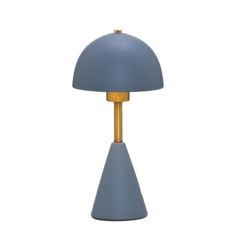 Luminária de Mesa Abajur em Cerâmica Azul e Dourado 37cm 1e27 15392-pl