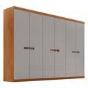 Ver imagem 2 de Guarda-Roupa Casal 100% MDF com 6 Portas e 6 Gavetas 273cm Multimóveis CR35541 Madeirado/Off White
