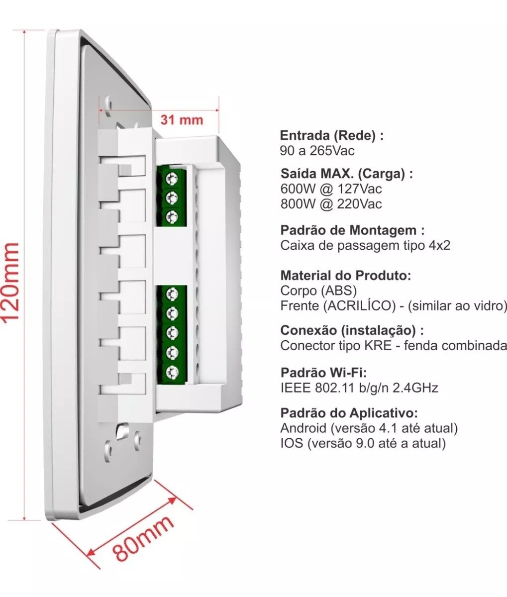 Controle Inteligente Wi-fi Ventilador de Teto Dometek Branco - 4