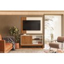 Ver imagem 3 de Painel com Rack Combo Wood Cinamomo Perola Tv 42" Sala Compacta