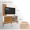 Ver imagem 6 de Painel com Rack Combo Wood Cinamomo Perola Tv 42" Sala Compacta