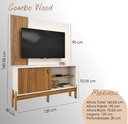 Ver imagem 6 de Painel com Rack Combo Wood Cinamomo Perola Tv 42" Sala Compacta