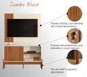Ver imagem 4 de Painel com Rack Combo Wood Cinamomo Perola Tv 42" Sala Compacta