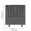 Ver imagem 2 de Cabeceira Estofada Bélgica 90cm Solteiro para Cama Colchão Box Quarto Corino Cinza - Aurora Line